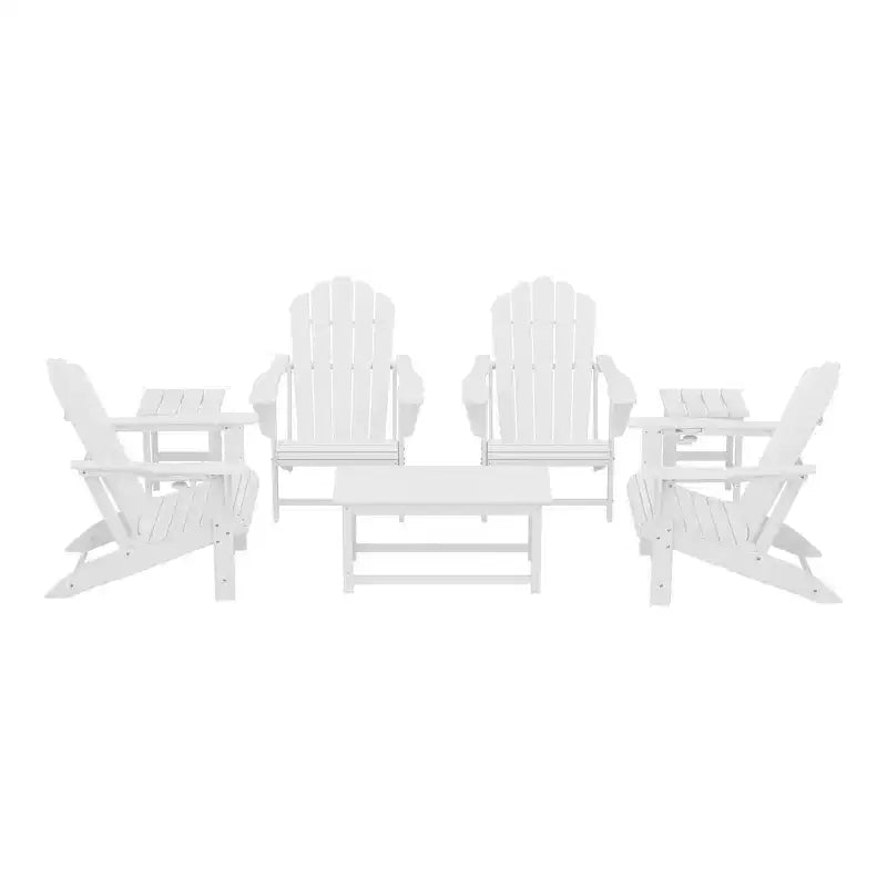 Set da conversazione Adirondack WestinTrends Highland a 7 pezzi in HDPE per esterni