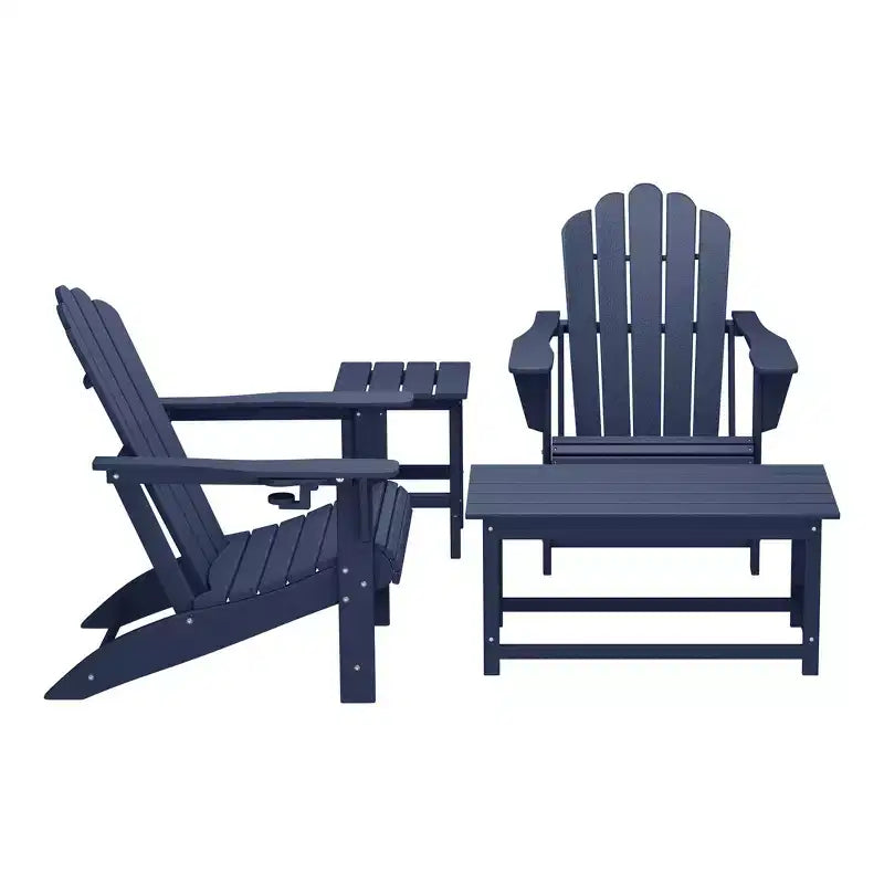WestinTrends Highland Set da 4 Pezzi con Sedie Adirondack, Portabicchieri e Tavolino