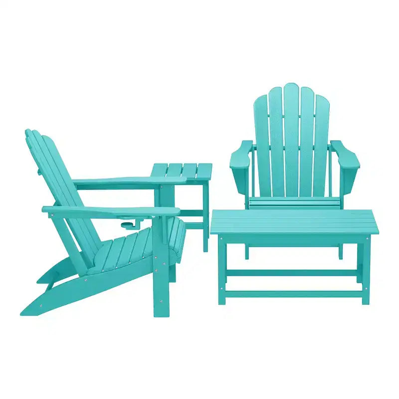 WestinTrends Highland Set da 4 Pezzi con Sedie Adirondack, Portabicchieri e Tavolino