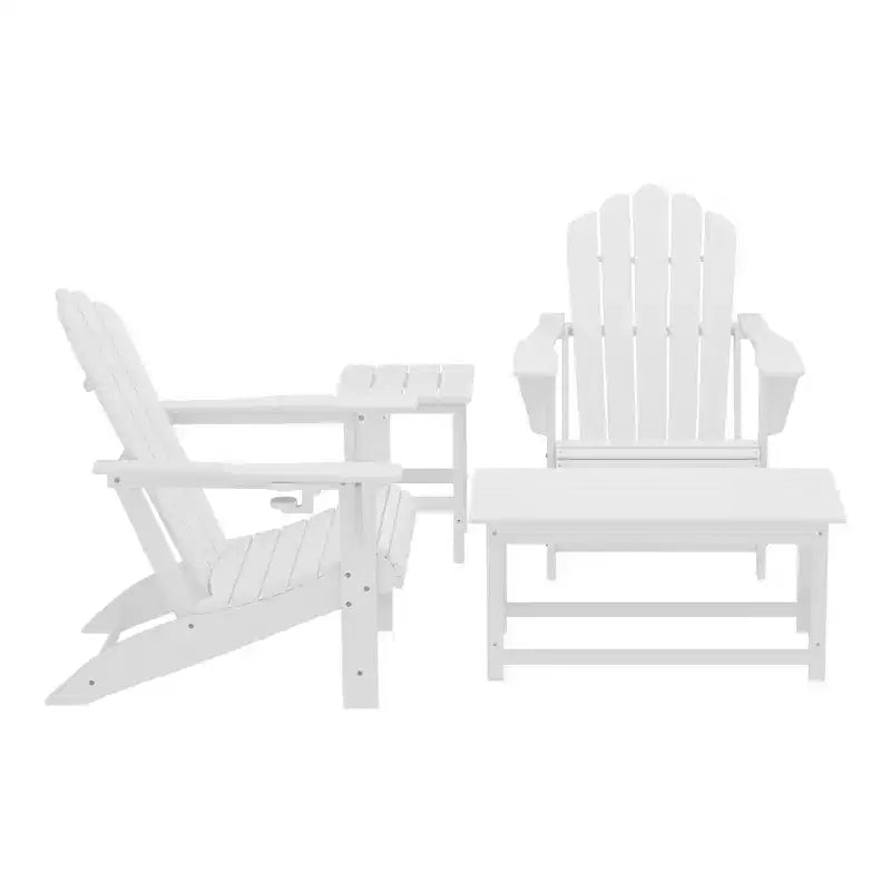 WestinTrends Highland Set da 4 Pezzi con Sedie Adirondack, Portabicchieri e Tavolino