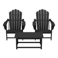 WestinTrends Highland 3-Piece Adirondack Chairs with Cup Holders and Coffee Table Set