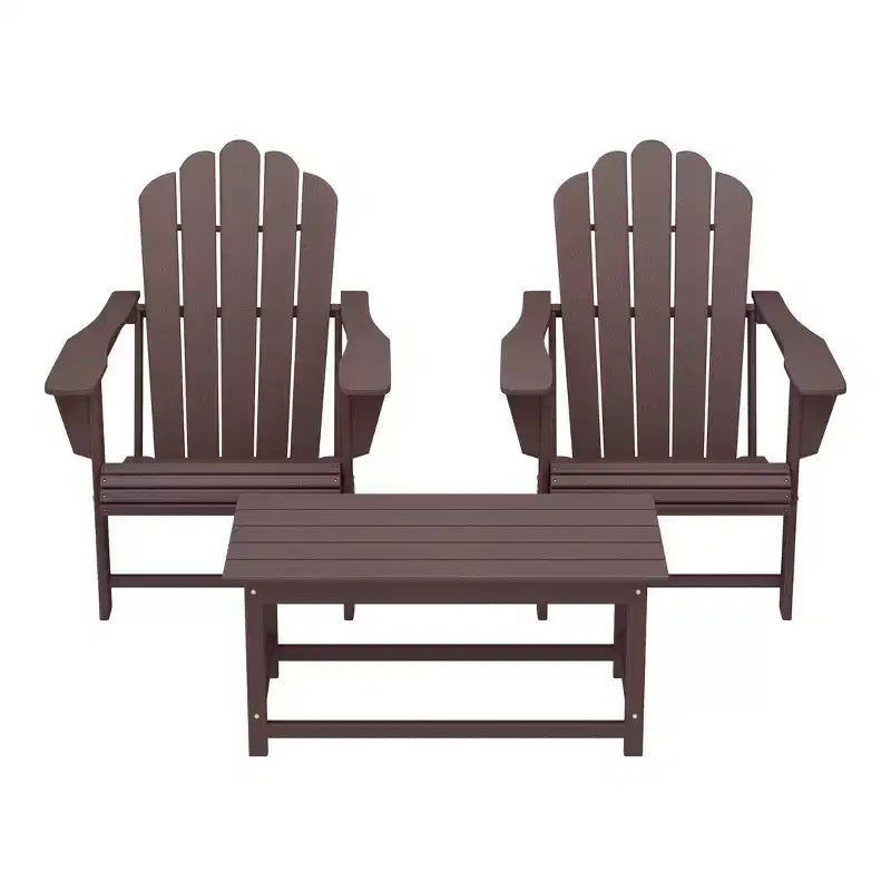 WestinTrends Highland Set di 3 Sedie Adirondack con Portabicchieri e Tavolino da Caffè