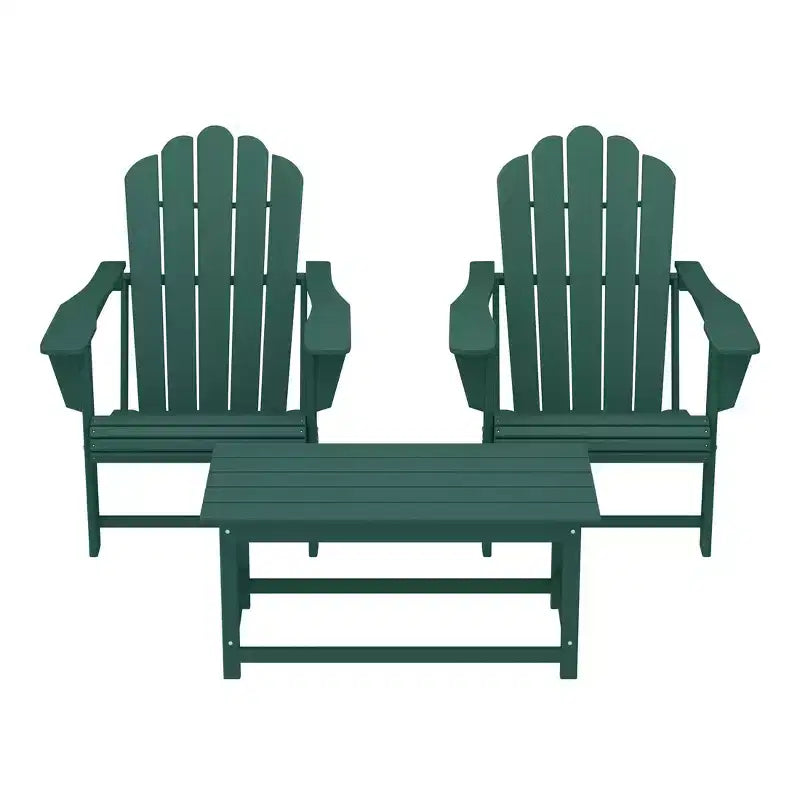 WestinTrends Highland Set di 3 Sedie Adirondack con Portabicchieri e Tavolino da Caffè