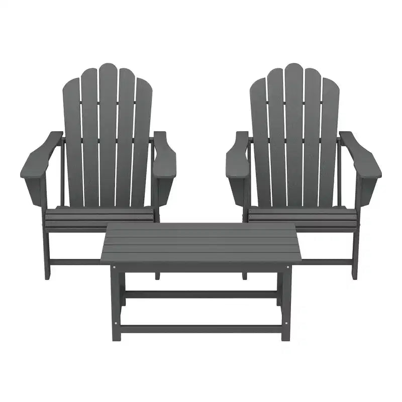 WestinTrends Highland Set di 3 Sedie Adirondack con Portabicchieri e Tavolino da Caffè