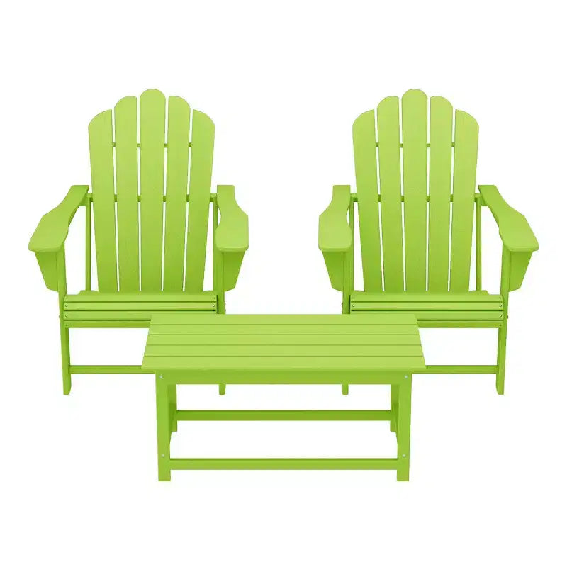 WestinTrends Highland Set di 3 Sedie Adirondack con Portabicchieri e Tavolino da Caffè