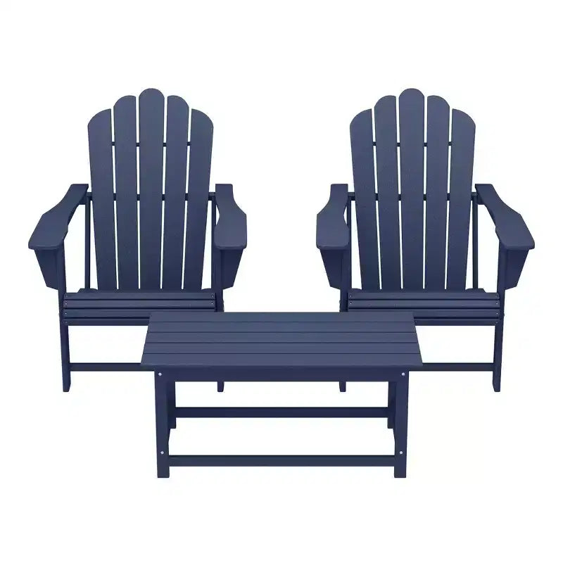 WestinTrends Highland Set di 3 Sedie Adirondack con Portabicchieri e Tavolino da Caffè
