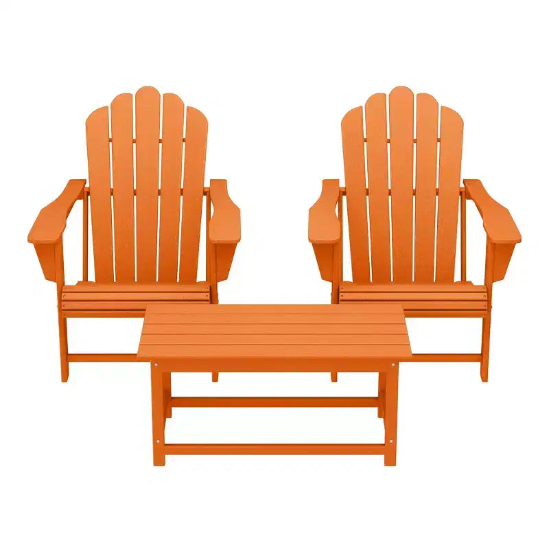 WestinTrends Highland Set di 3 Sedie Adirondack con Portabicchieri e Tavolino da Caffè
