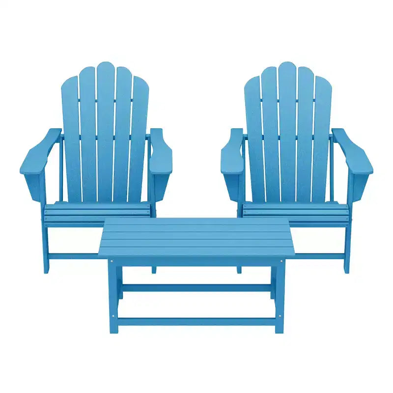 WestinTrends Highland Set di 3 Sedie Adirondack con Portabicchieri e Tavolino da Caffè