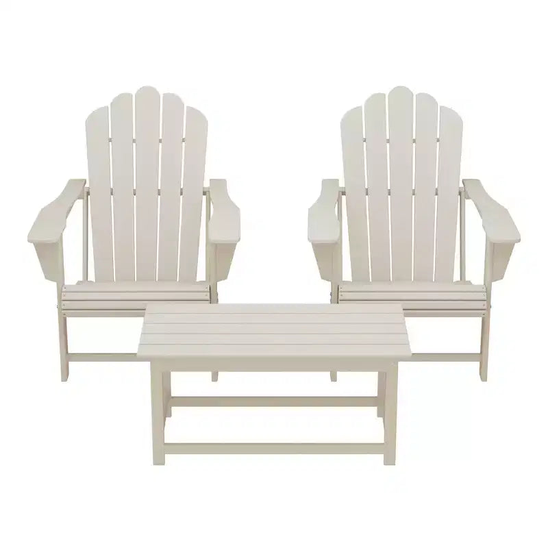 WestinTrends Highland Set di 3 Sedie Adirondack con Portabicchieri e Tavolino da Caffè