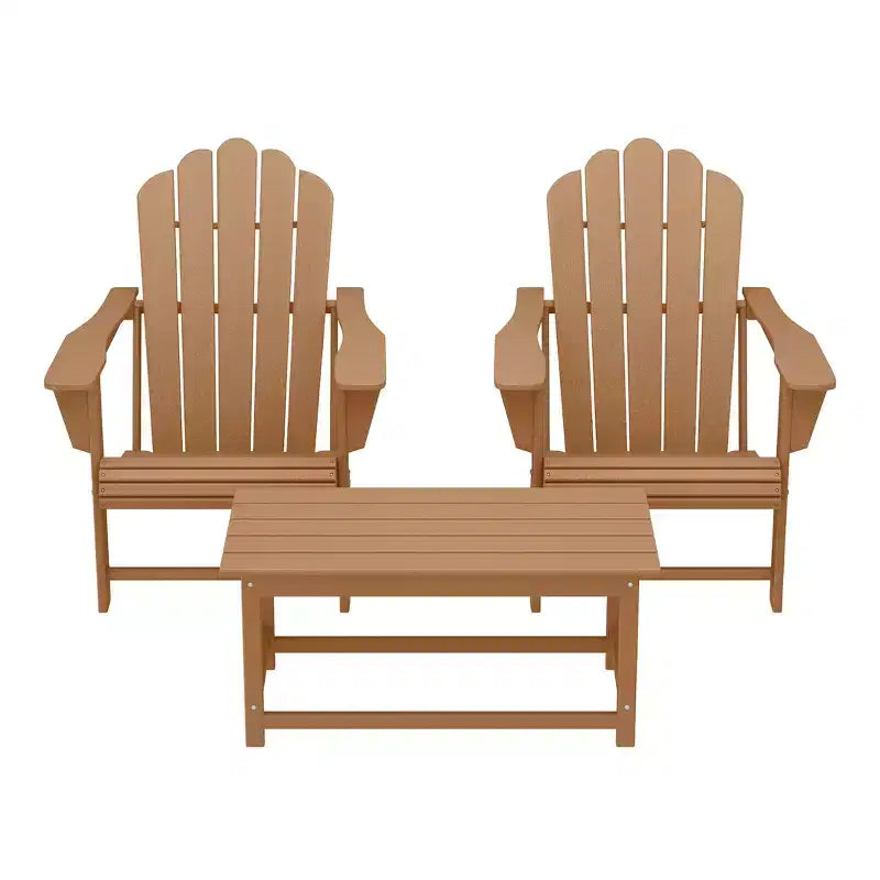 WestinTrends Highland Set di 3 Sedie Adirondack con Portabicchieri e Tavolino da Caffè
