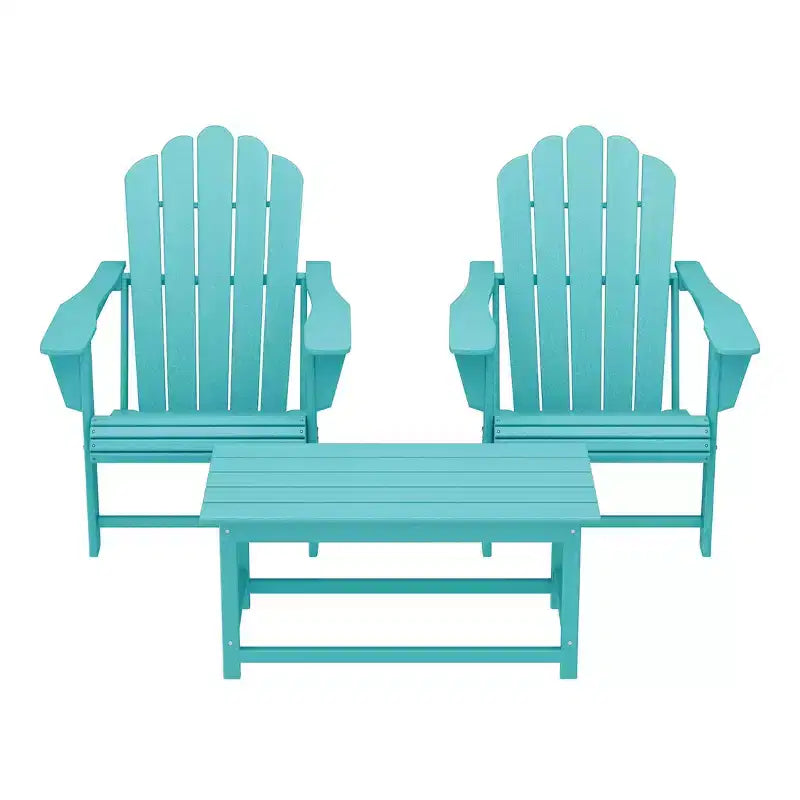WestinTrends Highland Set di 3 Sedie Adirondack con Portabicchieri e Tavolino da Caffè