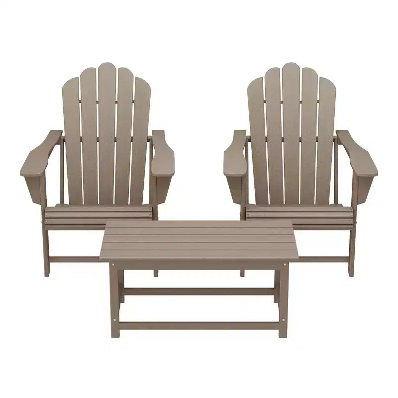 WestinTrends Highland Set di 3 Sedie Adirondack con Portabicchieri e Tavolino da Caffè
