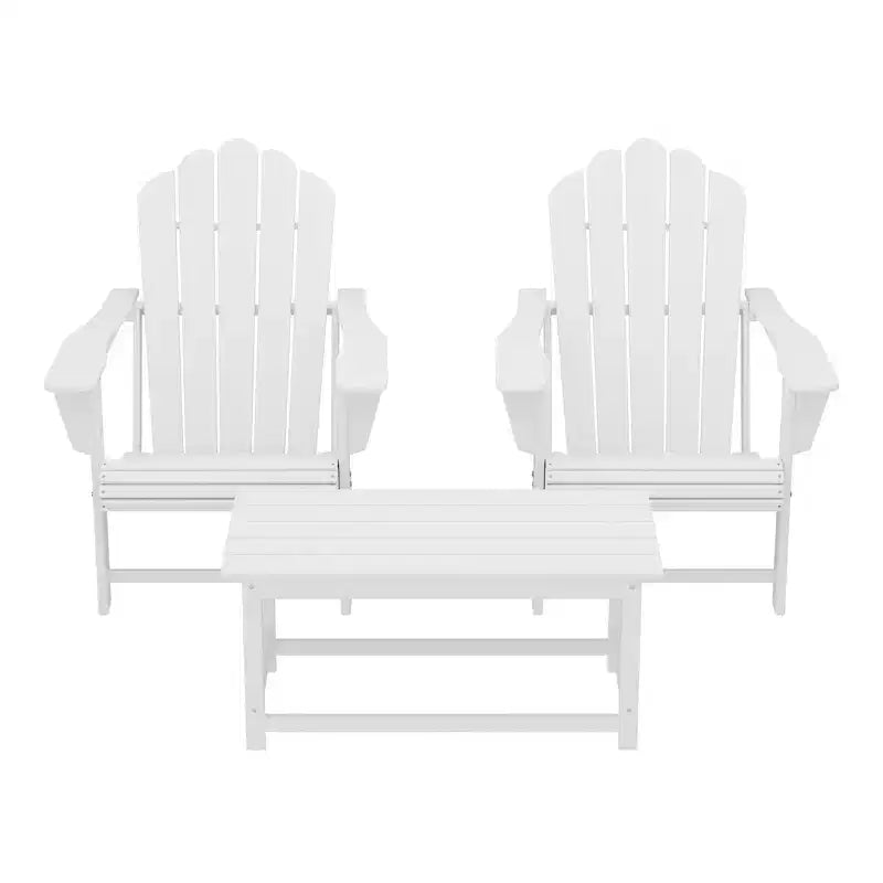 WestinTrends Highland Set di 3 Sedie Adirondack con Portabicchieri e Tavolino da Caffè