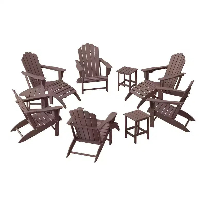 WestinTrends Highland Set da 12 Pezzi Tavolo da Conversazione per Esterni in HDPE e Sedie Adirondack