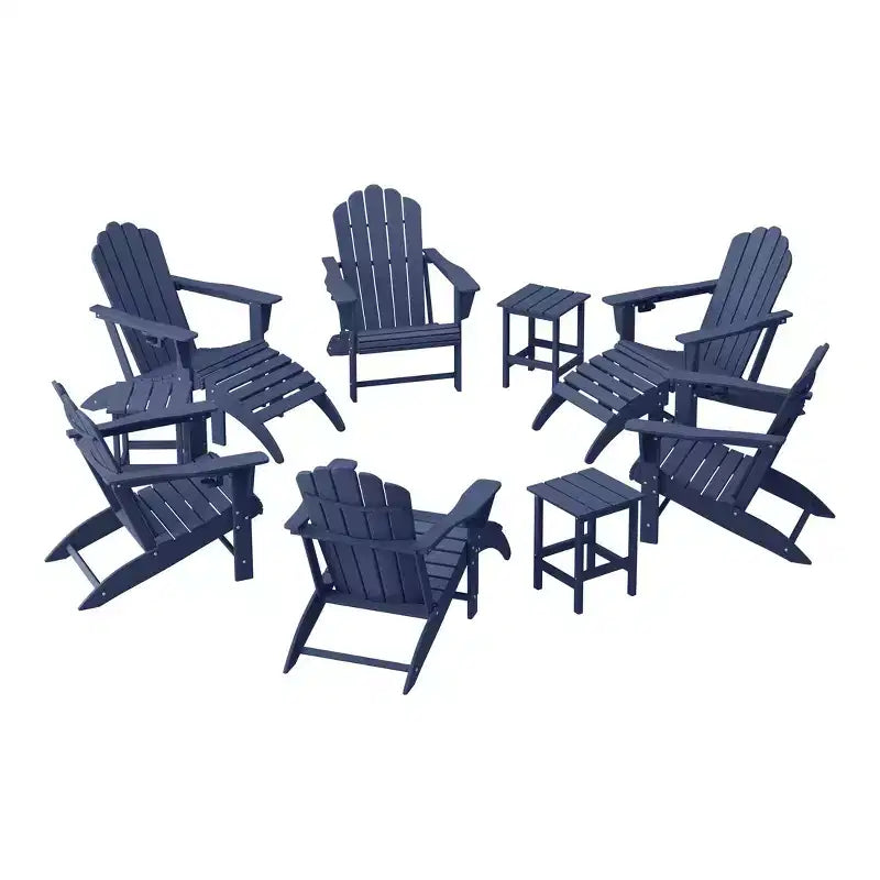 WestinTrends Highland Set da 12 Pezzi Tavolo da Conversazione per Esterni in HDPE e Sedie Adirondack