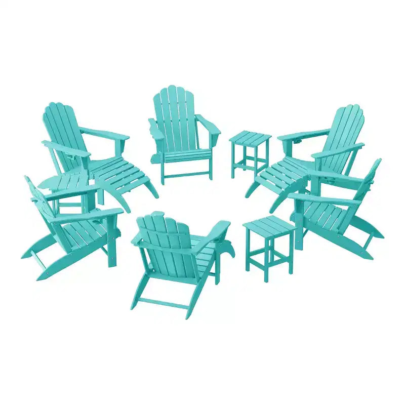 WestinTrends Highland Set da 12 Pezzi Tavolo da Conversazione per Esterni in HDPE e Sedie Adirondack