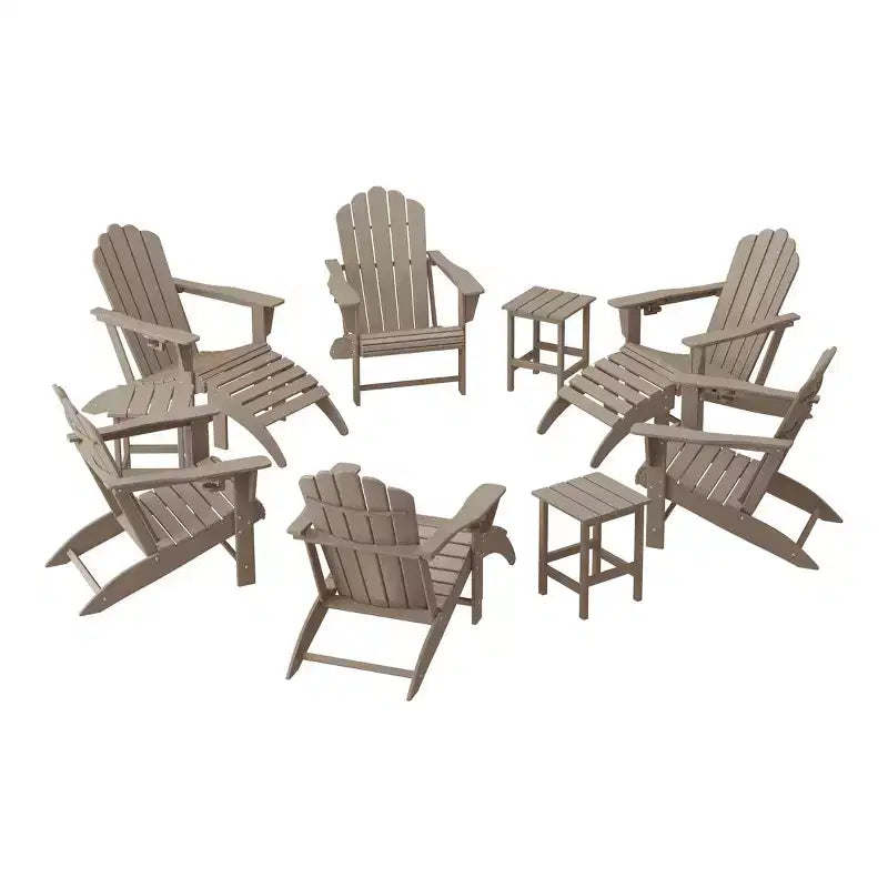 WestinTrends Highland Set da 12 Pezzi Tavolo da Conversazione per Esterni in HDPE e Sedie Adirondack