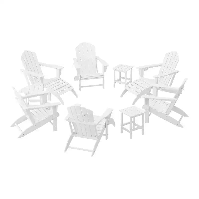 WestinTrends Highland Set da 12 Pezzi Tavolo da Conversazione per Esterni in HDPE e Sedie Adirondack