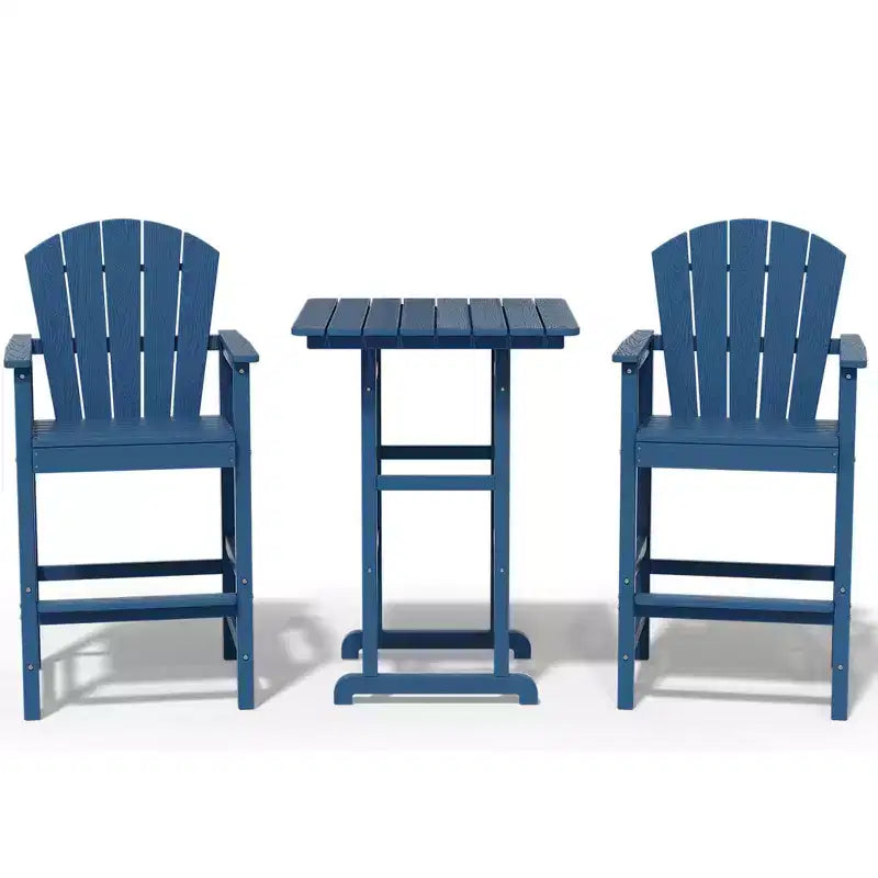 Hyleory Set da Bar 3 Pezzi in HDPE con Sgabelli Bar Adirondack - Mobili da Esterno Durevoli per un Intrattenimento di Stile