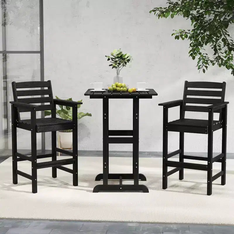Lot de 2 chaises de bar Adirondack Costway pour patio avec accoudoirs larges et repose-pieds dossier noir/marron/gris/marine