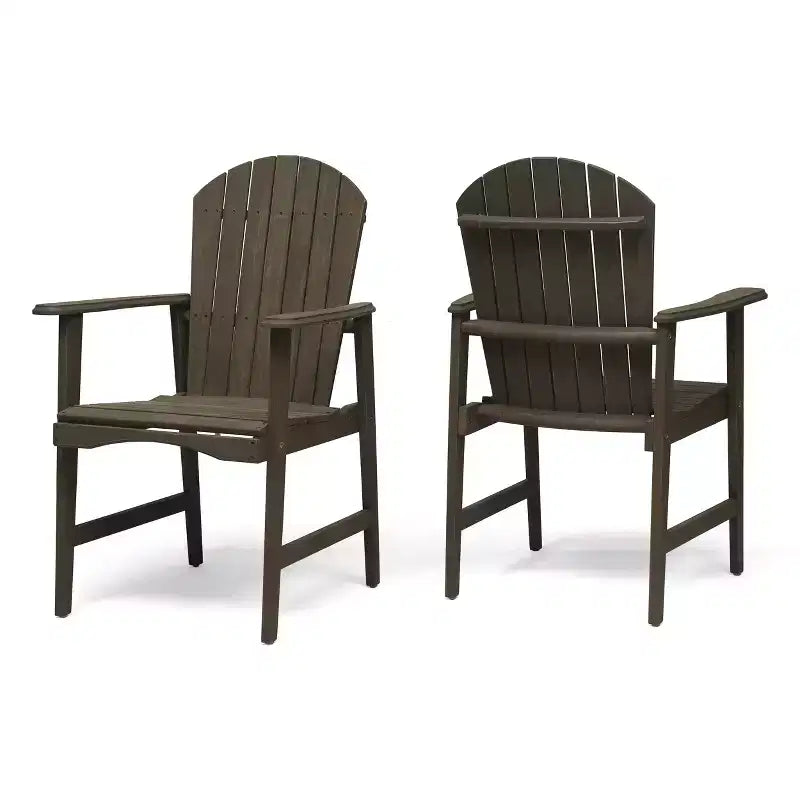 Christopher Knight Home Chaises de salle à manger d'extérieur Adirondack en bois d'acacia Malibu (lot de 2)