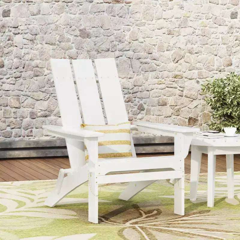 Sedia pieghevole Adirondack alta da esterno GDFStudio Gurekam in legno di acacia