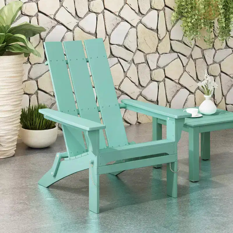Sedia pieghevole Adirondack alta da esterno GDFStudio Gurekam in legno di acacia