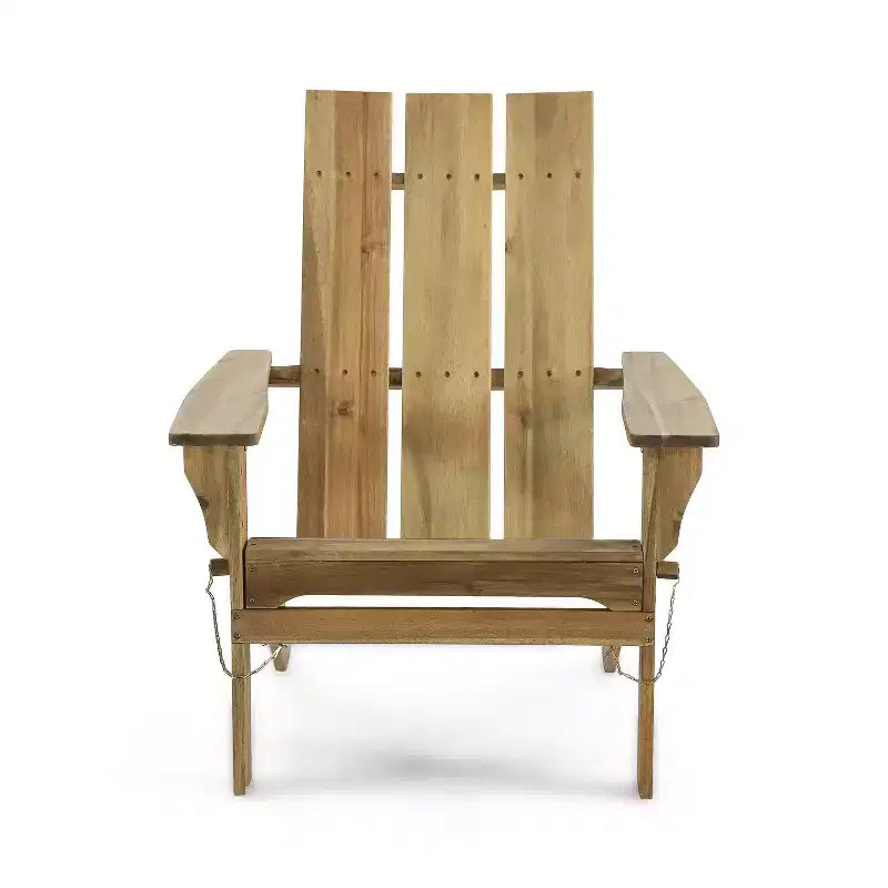 Chaise Adirondack pliante d'extérieur GDFStudio Gurekam en bois d'acacia à dossier haut