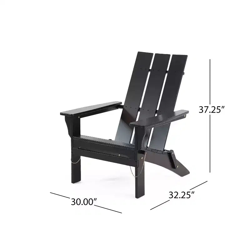 GDFStudio Gurekam Sedia Adirondack Pieghevole da Esterno in Legno di Acacia con Schienale Alto (Set da 2)