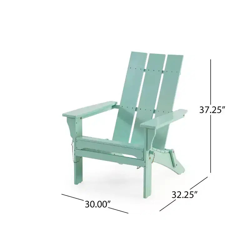 GDFStudio Gurekam Sedia Adirondack Pieghevole da Esterno in Legno di Acacia con Schienale Alto (Set da 2)