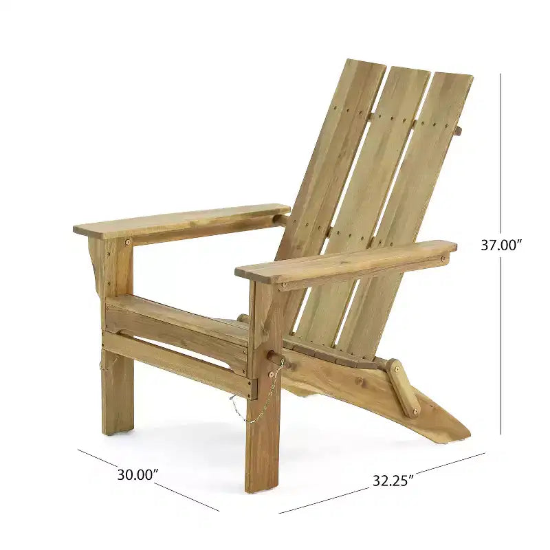 GDFStudio Gurekam Sedia Adirondack Pieghevole da Esterno in Legno di Acacia con Schienale Alto (Set da 2)