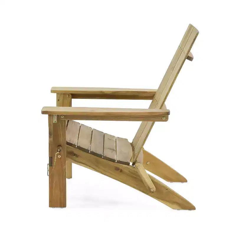 GDFStudio Gurekam Sedia Adirondack Pieghevole da Esterno in Legno di Acacia con Schienale Alto (Set da 2)