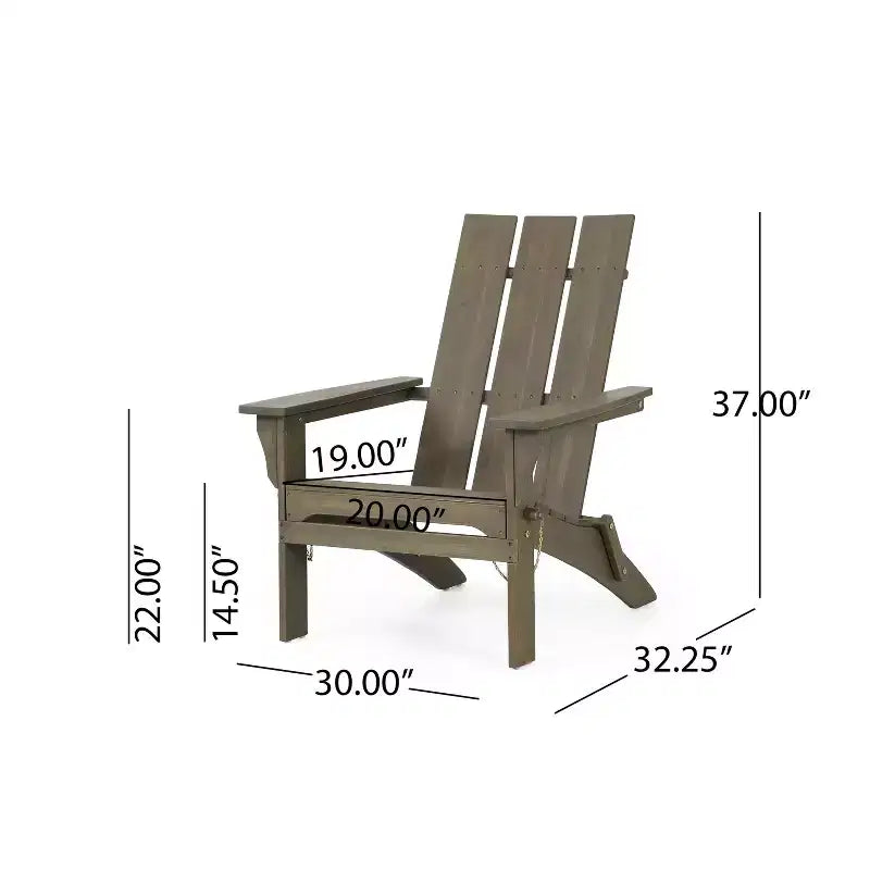 GDFStudio Gurekam Sedia Adirondack Pieghevole da Esterno in Legno di Acacia con Schienale Alto (Set da 2)