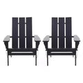 GDFStudio Gurekam Sedia Adirondack Pieghevole da Esterno in Legno di Acacia con Schienale Alto (Set da 2)