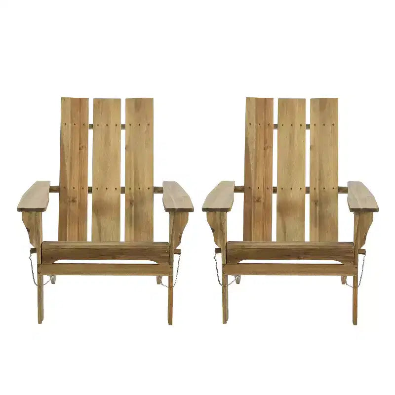 Chaise Adirondack pliante et haute en bois d'acacia GDFStudio Gurekam pour l'extérieur (lot de 2)