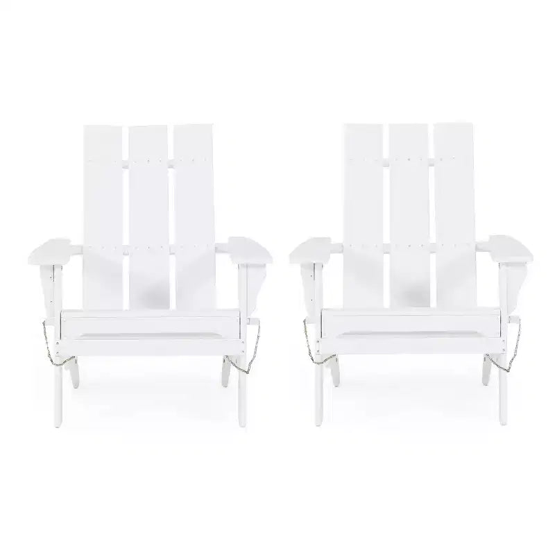 Chaise Adirondack pliante et haute en bois d'acacia GDFStudio Gurekam pour l'extérieur (lot de 2)