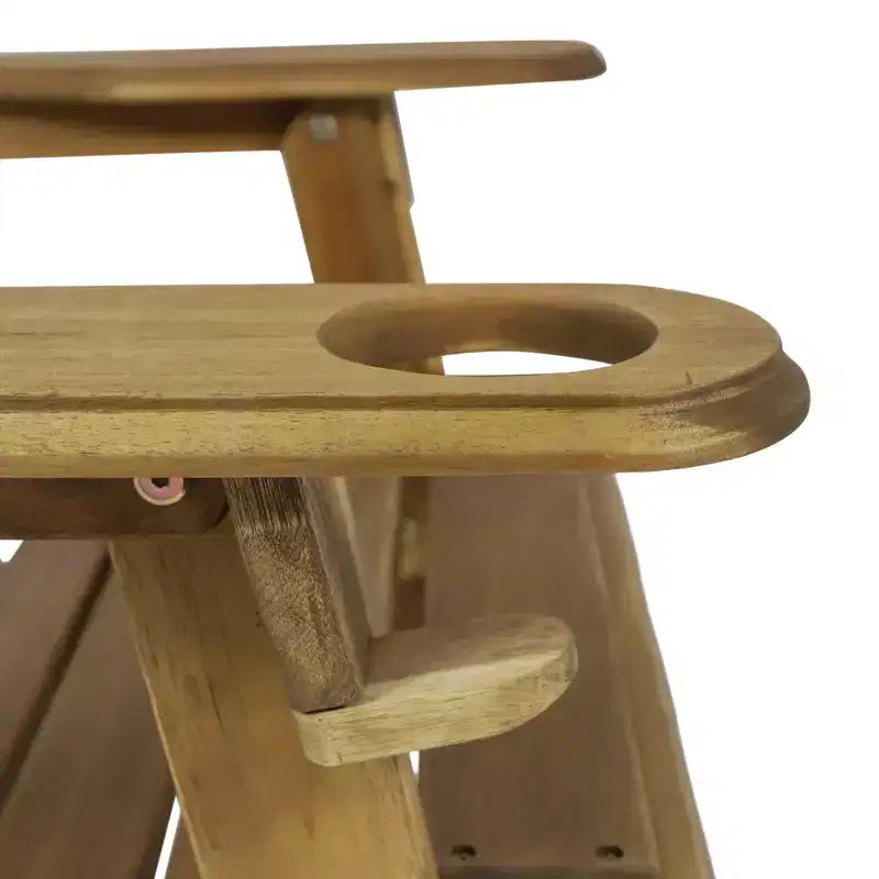 Christopher Knight Home Kandyce Sedia Adirondack Pieghevole da Esterno in Legno di Acacia con Portabicchieri
