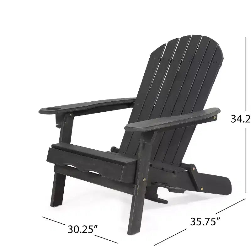 Christopher Knight Home Kandyce Sedia Adirondack Pieghevole da Esterno in Legno di Acacia con Portabicchieri