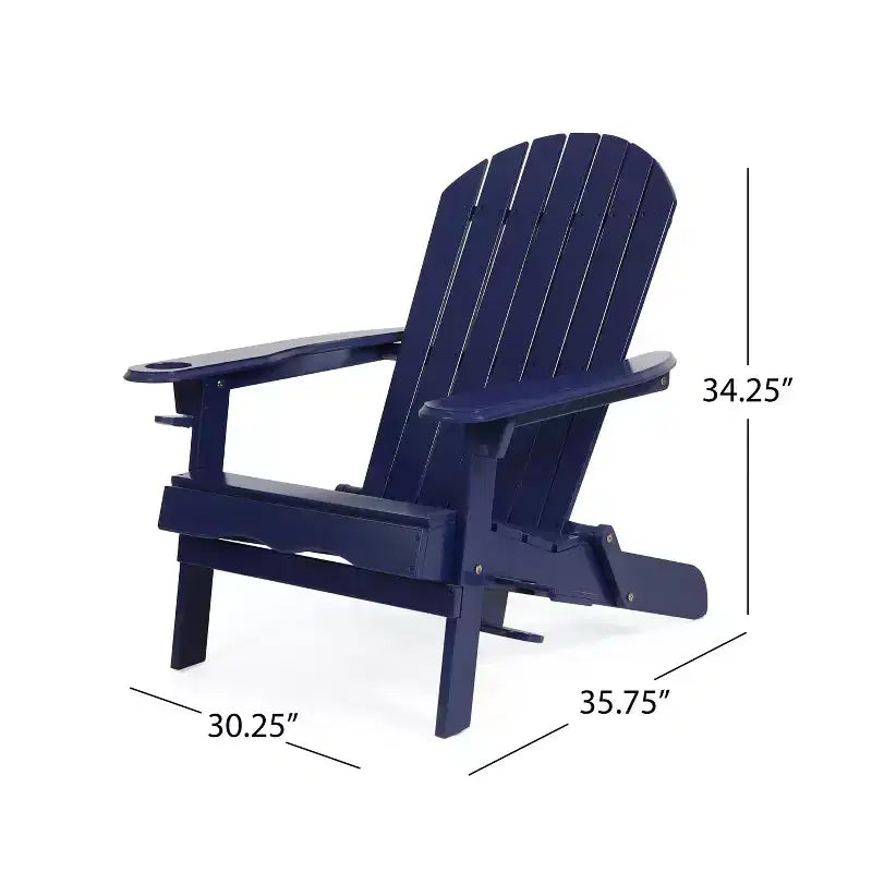 Christopher Knight Home Kandyce Sedia Adirondack Pieghevole da Esterno in Legno di Acacia con Portabicchieri