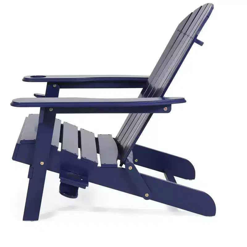 Christopher Knight Home Kandyce Sedia Adirondack Pieghevole da Esterno in Legno di Acacia con Portabicchieri