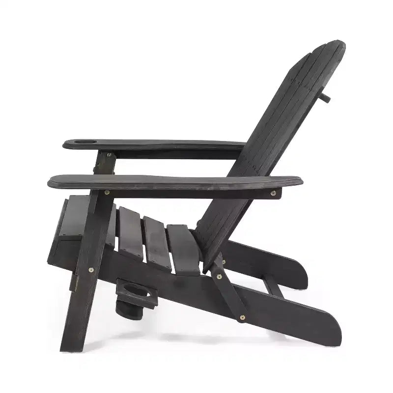 Christopher Knight Home Kandyce Sedia Adirondack Pieghevole da Esterno in Legno di Acacia con Portabicchieri
