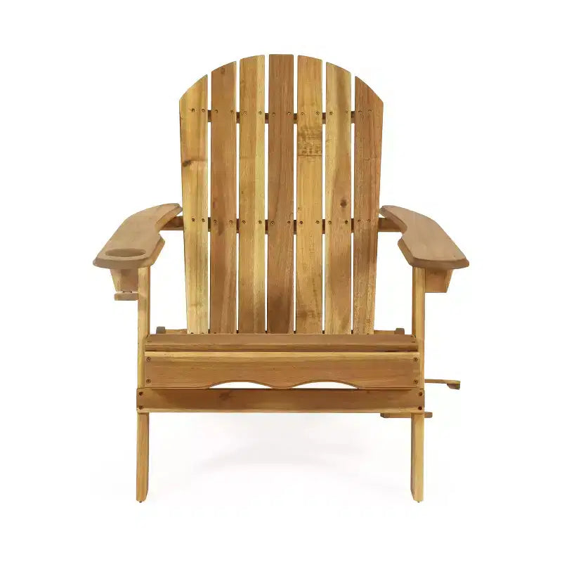 Christopher Knight Home Kandyce Sedia Adirondack Pieghevole da Esterno in Legno di Acacia con Portabicchieri