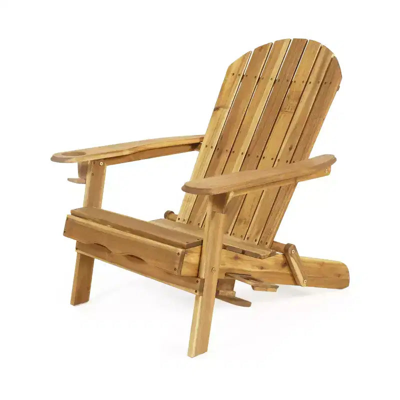 Christopher Knight Home Kandyce Sedia Adirondack Pieghevole da Esterno in Legno di Acacia con Portabicchieri