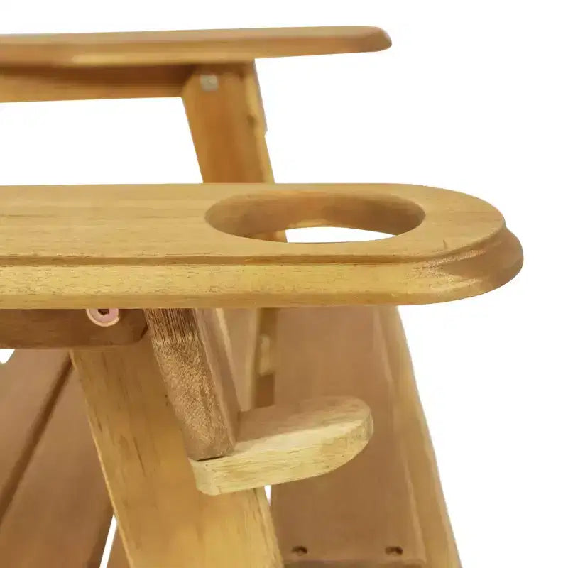 Christopher Knight Home Kandyce Sedia Adirondack Pieghevole da Esterno in Legno di Acacia con Portabicchieri