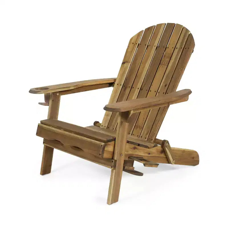 Christopher Knight Home Kandyce Chaise Adirondack pliante d'extérieur en bois d'acacia avec porte-gobelet (Lot de 2)