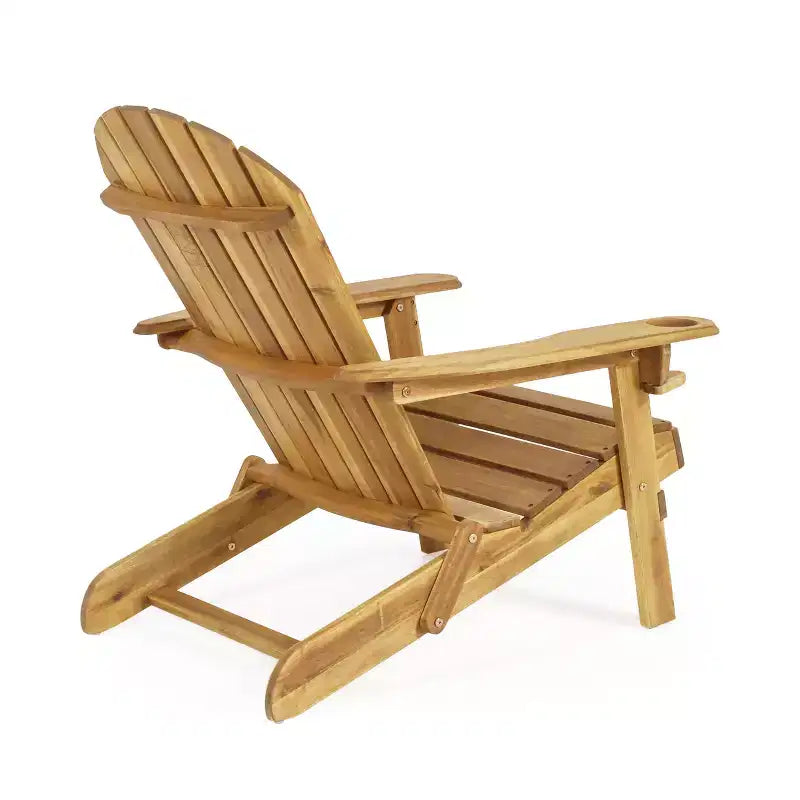 Christopher Knight Home Kandyce Chaise Adirondack pliante d'extérieur en bois d'acacia avec porte-gobelet (Lot de 2)