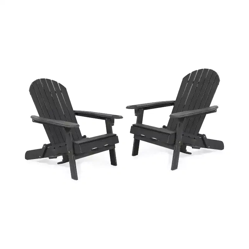 Christopher Knight Home Kandyce Chaise Adirondack pliante d'extérieur en bois d'acacia avec porte-gobelet (Lot de 2)