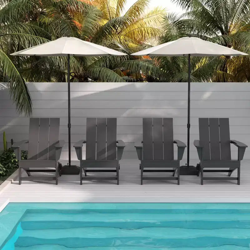 WestinTrends Ashore Chaise pliante Adirondack en PEHD (Lot de 4)