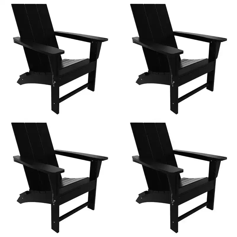 WestinTrends Ashore HDPE Folding Adirondack Chair (Set of 4)