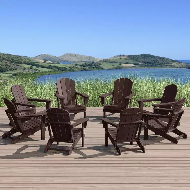 WestinTrends Malibu Sedia Adirondack Pieghevole da Esterni in Polietilene (Set di 8)